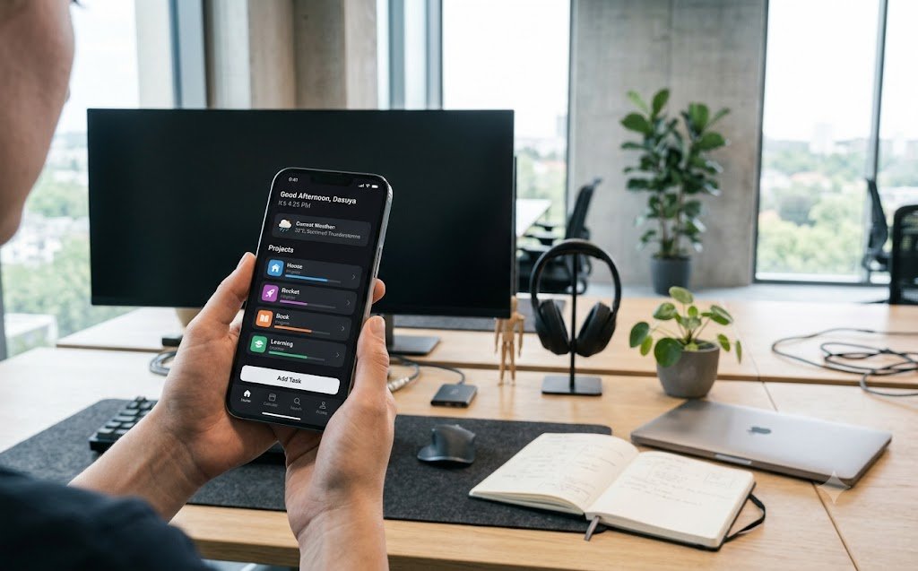 Mobile app being tested on a phone